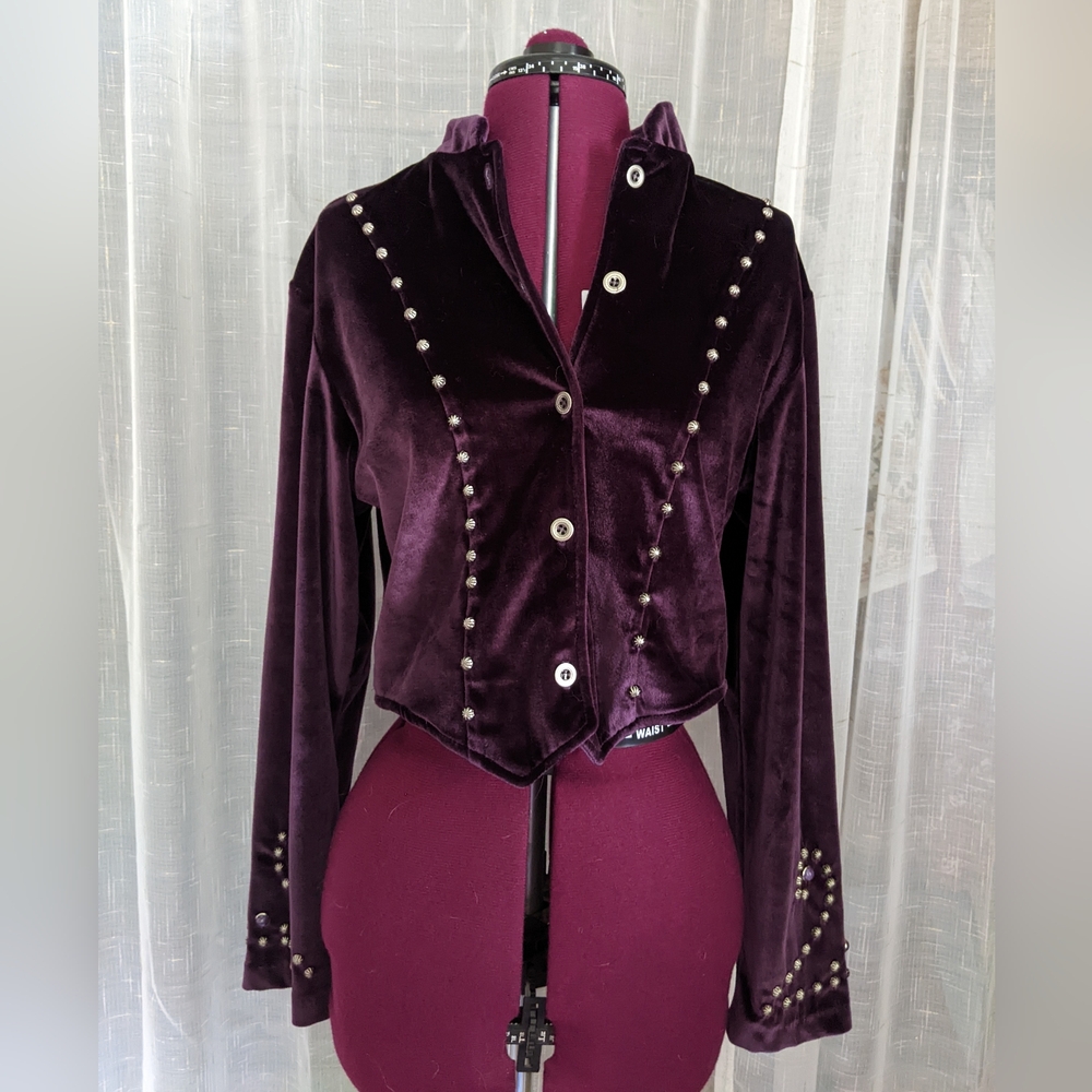 Purple velvet jacket blazer with silver studs by 1849 authentic ranchwear